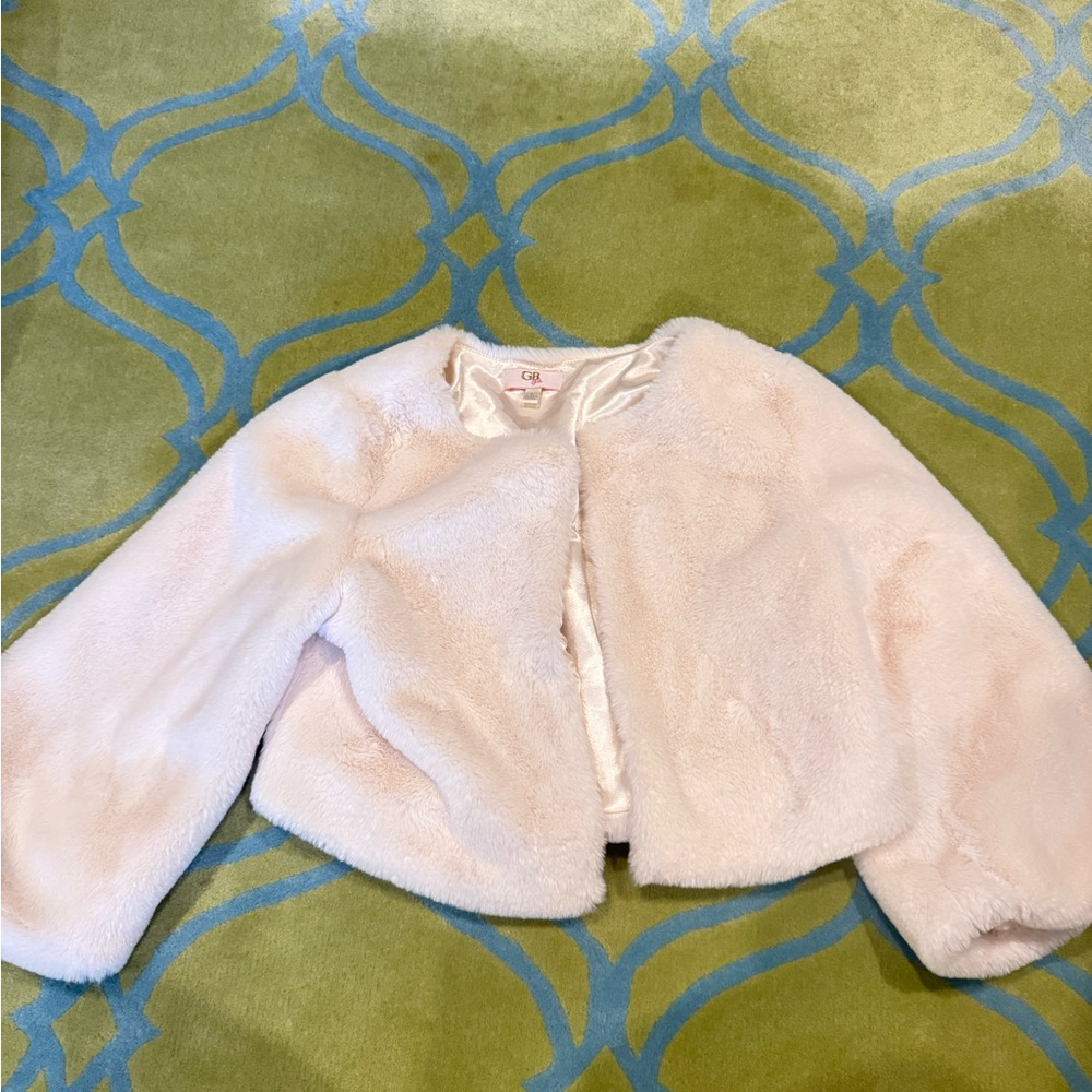 GB Girls Light Pink Faux Fur Jacket